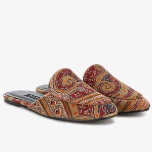 Newbark Los Angeles Paisley Liza Mules Womans Velvet Mule Slippers Size 8‎